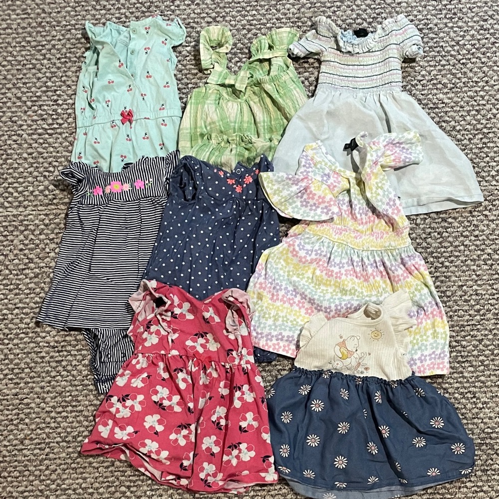 12M Mixed Girls' Dress Bundle - Assorted Colors
